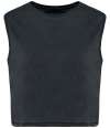 NS342 Native Spirit Ladies Cropped Tank Top Washed Coal Grey colour image